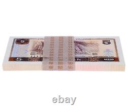 100Pcs CHINA 5 DOLLARS 5 YUAN RMB BANKNOTE CURRENCY 1980 UNC Bundle continuous