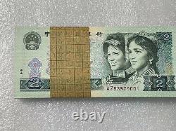 100Pcs China 2 Yuan RMB 4th set banknote CURRENCY 1980 UNC Bundle continuous