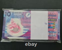 100Pcs Hong Kong 10 dollars BANKNOTE CURRENCY UNC 2018