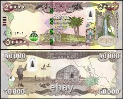 100,000 NEW IRAQI DINAR 2 x 50,000 IQD, 2020 PRISTINE AUTHENTIC CURRENCY NOTES