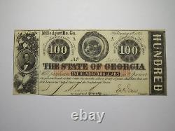 $100 1863 Milledgeville Georgia Obsolete Currency Bank Note Bill State of GA UNC