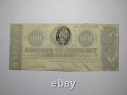 $100 1863 Milledgeville Georgia Obsolete Currency Bank Note Bill State of GA UNC