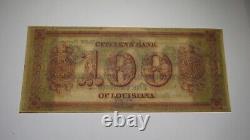 $100 18 New Orleans Louisiana Obsolete Currency Bank Note Bill Remainder UNC
