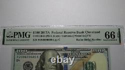 $100 2017 Radar Serial Number Federal Reserve Currency Bank Note Bill PMG UNC66