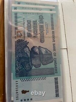 100% Authentic Zimbabwe 100 Trillion Dollar Currency, Aa/2008, P-91, Unc