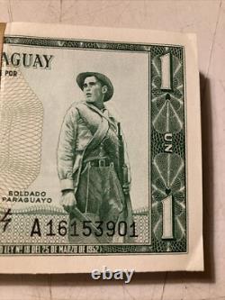 (100) Bank Pack Paraguay 1 Guarani 1952 Banknotes World Paper Money UNC Currency