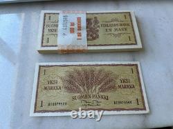 100 Finland 1 Markka 1963 Banknote World Paper Money UNC Currency Bill Note
