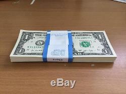 100 Pack of Consecutive $1 Unc Paper Currency Money Notes