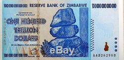 100 TRILLION ZIMBABWE DOLLAR MONEY CURRENCY. UNC. BILLION Million 5 10 20 50