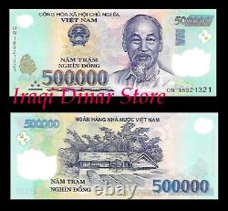 100 Trillion Zimbabwe Dollars 500,000 Vietnam Dong + 25, 000 Iraqi Dinar Unc Lot