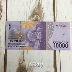 100 pc x 10000 Rupiah Indonesian UNC Uncirculated Banknote Currency Paper Money