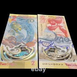 100x Eastern Caribbean $2 Banknote World Paper Money UNC Currency Bundle