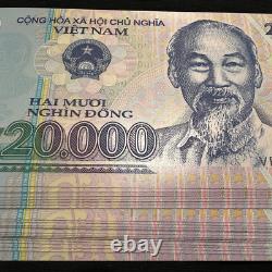 100x Vietnam 20000 Dong Polymer Banknote Paper Money UNC Currency Bundle Million