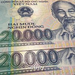100x Vietnam 20000 Dong Polymer Banknote Paper Money UNC Currency Bundle Million