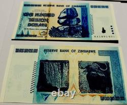 10Zimbabwe 100 Trillion Dollars 2008 AA P-91 Banknote New UNC Zim Currency wCOA