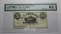 $. 10 1862 Vischers Ferry New York NY Obsolete Currency Bank Note Bill! UNC64 PMG