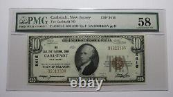 $10 1929 Carlstadt New Jersey NJ National Currency Bank Note Bill Ch #5416 UNC58