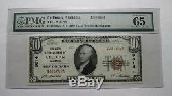 $10 1929 Cullman Alabama AL National Currency Bank Note Bill Ch. #9614 UNC65EPQ