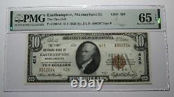 $10 1929 Easthampton Massachusetts MA National Currency Bank Note Bill UNC65EPQ
