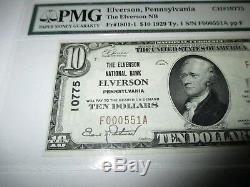 $10 1929 Elverson Pennsylvania PA National Currency Bank Note Bill #10775 UNC63