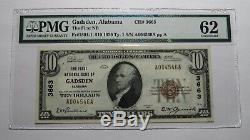 $10 1929 Gadsden Alabama AL National Currency Bank Note Bill Ch. #3663 Unc62 PMG