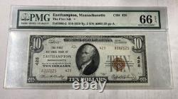 $10 Bill National Currency PMG Gem UNC 66 EPQ Fr. #1801-2 Easthampton, MA FNB