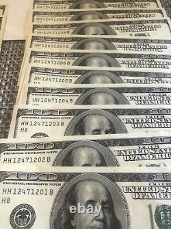 10 Consecutive $100 Bills 2006 Notes UNC Bill Note Money Currency Unique LOW RUN