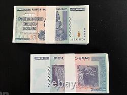 10 EA X 100 TRILLION DOLLARS ZIMBABWE BANKNOTE PCSAA P-91 GEM Unc Note Currency