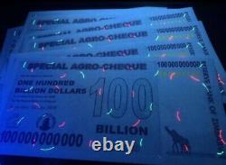 10 Zimbabwe 100 Billion Dollars Special Agro-Cheque, 2008, P-64z, UNC