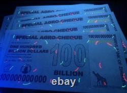 10 Zimbabwe 100 Billion Dollars Special Agro-Cheque, 2008, P-64z, UNC