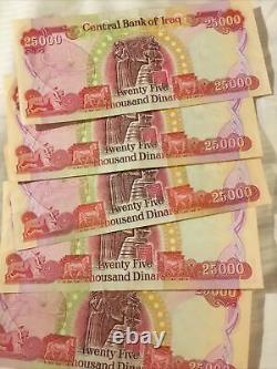 125000 New Iraqi Dinar 5- 25,000 Iqd Unc Banknotes (authentic Iraq Currency)