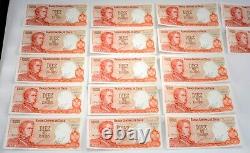 17 Sequential Chile 10000 Escudo Banknote World Paper Money UNC Currency Bill #3