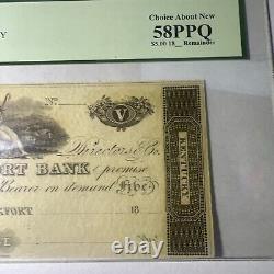 1810s $5 FRANKFORT KENTUCKY BANKNOTE REMAINDER PMG UNC 58 PPQ