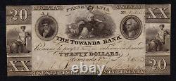 1830 $20 Towanda Bank Pennsylvania Obsolete Note Currency Pmg About Unc Au 55
