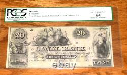 1850s $20 Canal Bank New Orleans Louisiana Remainder PCGS 64 CHOICE UNC BANKNOTE