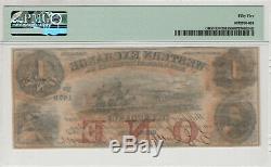 1857 $1 Western Exchange Omaha Nebraska Obsolete Currency Pmg About Unc 55