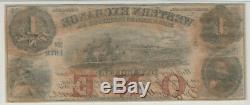 1857 $1 Western Exchange Omaha Nebraska Obsolete Currency Pmg About Unc 55