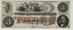 1860 $3 Corn Exchange Bank Wapun Wisconsin Obsolete Currency Pmg Choice Unc 64