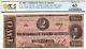 1862 $2 Confederate States Of America T-54 Pf-11 Banknote Pcgs 63! Choice Unc