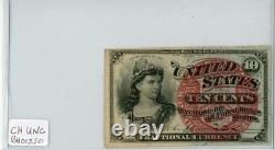 1863 10C Ten Cent Fractional Currency Bank Note in Choice UNC Condition #BH01330