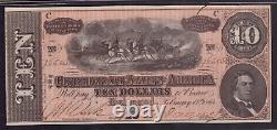 1864 $10 Confederate States Of America Note T-68 Pf-31 Pcgs B Choice Unc Cu 64