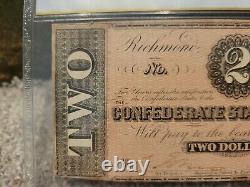 1864 $2 Dollar CONFEDERATE STATES OF AMERICA NOTE CURRENCY T-70 PCGS UNC 61 CSA