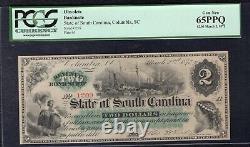 1872 $2 State Of South Carolina Columbia, Sc Obsolete Note Pcgs Gem Unc-65ppq
