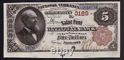 1882 Bb $5 St Paul National Banknote Currency Nebraska Pmg Choice Unc 64 Epq
