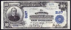 1902 $10 Washington National Bank Note Currency Kansas Pmg About Unc Au 55 Epq