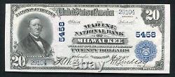 1902 $20 Marine National Bank Milwaukee, Wi National Currency Ch. #5458 Au/unc