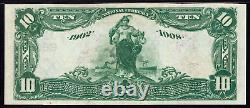 1902 Db $10 Fairfield National Bank Note Currency Illinois Pmg About Unc 55 Epq