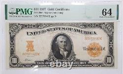 1907 $10 Dollar Gold Certificate Currency Note Fr. 1169 PMG Choice UNC 63