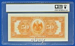 1913 El Banco Del Estado De Chihuahua 50 Peso Note Beautiful PCGS 66 PPQ Gem Unc