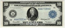 1914 $10 Federal Reserve Note Currency Boston Fr. 907a Pmg About Unc Au 55 (324a)